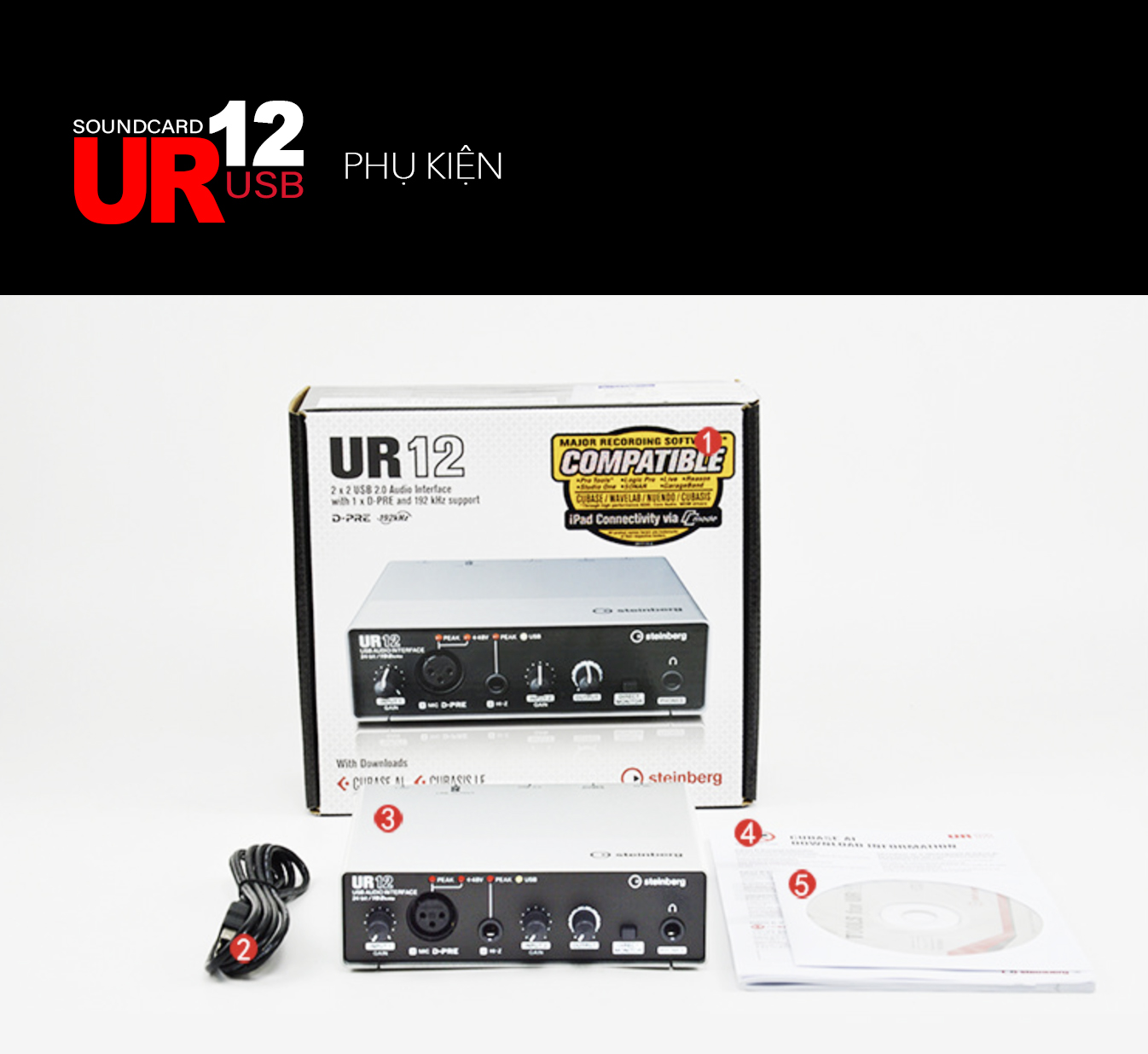 Soundcard thu âm Yamaha Steinberg UR12, Interface thu âm tại nhà mini