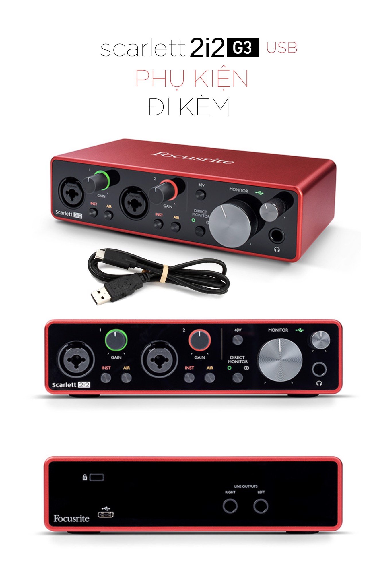 Focusrite Scarlett 2i2 3rd - Nơi bán Sound Card Thu Âm Tốt