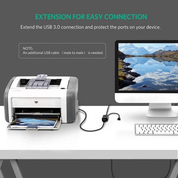 Cáp USB 3.0 nối dài 10m Ugreen 20827 chất lượng cao với hỗ trợ nguồn Micro USB