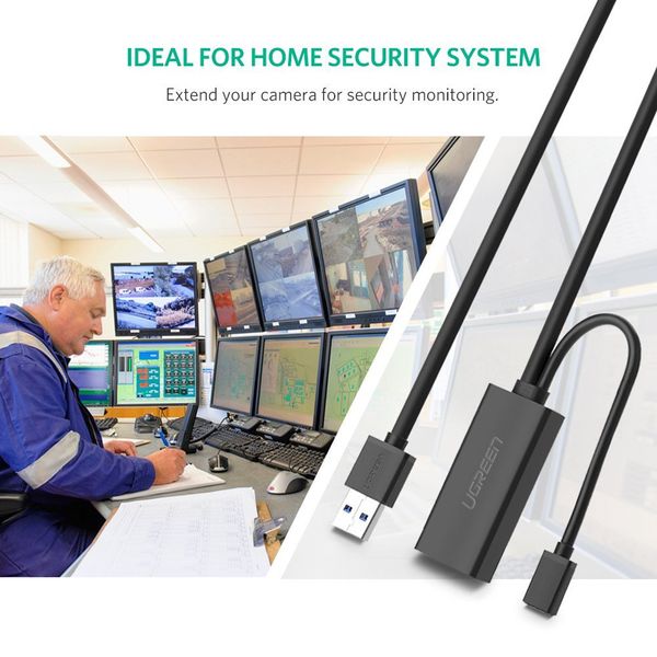 Cáp USB 3.0 nối dài 10m Ugreen 20827 chất lượng cao với hỗ trợ nguồn Micro USB