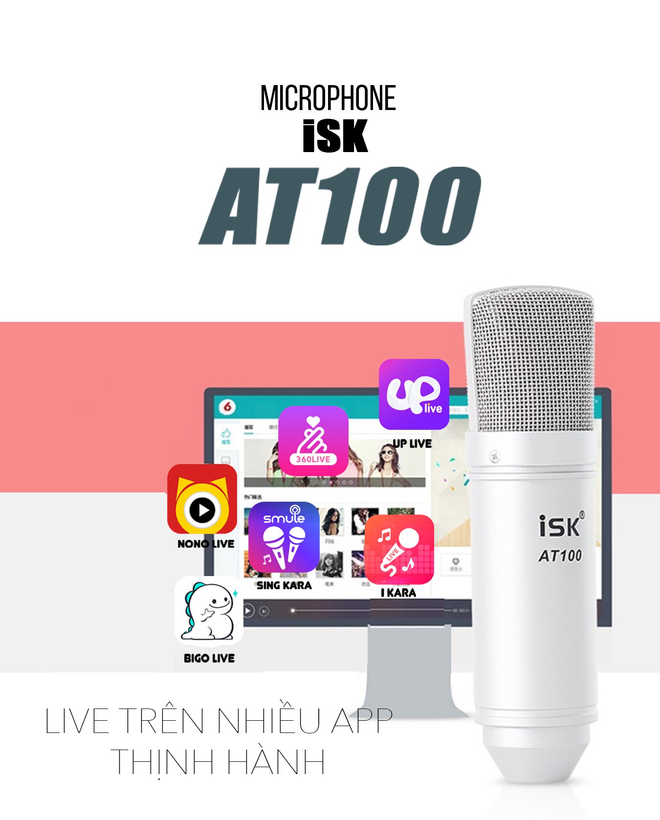 Micro livestream ISK AT 100, micro mà dân mạng hay gọi Micro Hoa Vinh