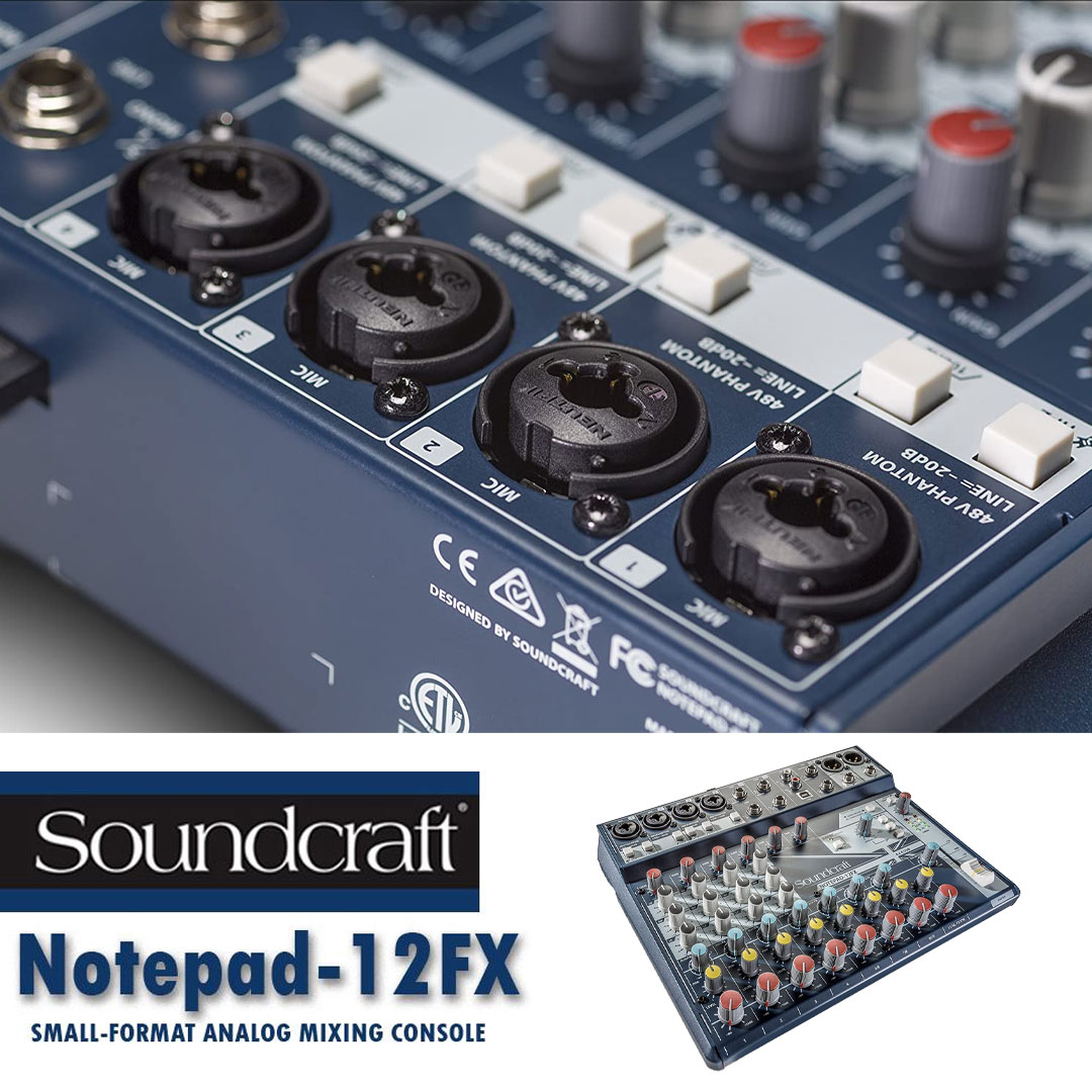 Mixer Analog Soundcraft NOTEPAD 12Fx Mixer đa năng Pustudio.vn