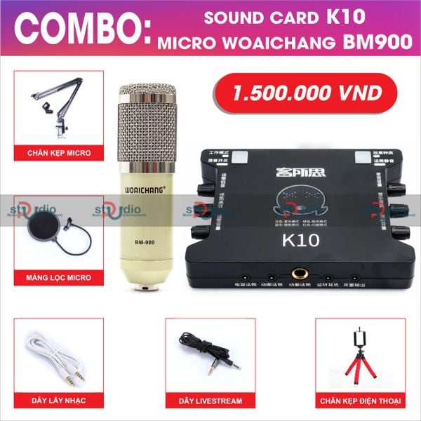 Micro Bm900 Woaichang - micro thu âm livestream giá rẻ karaoke online