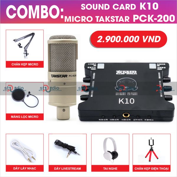 Micro livestream takstar PC K200 - dùng thu âm hát karaoke online chuyên nghiệp