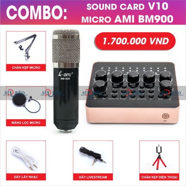 Micro livestream Ami Bm 900 - thu âm hát online karaoke chuyên nghiệp