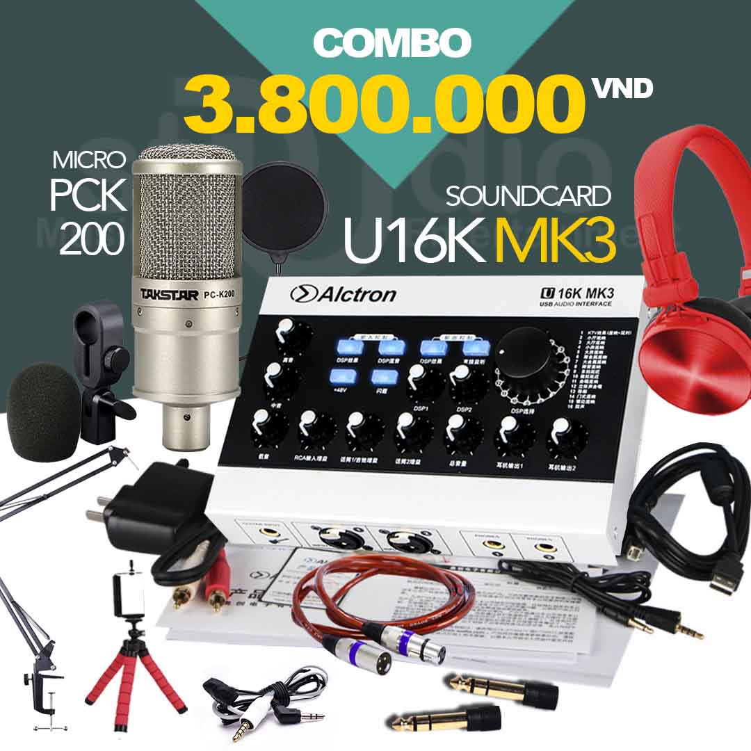Combo tốt nhất từ Sound card livestream ALCTRON U16K MK3, hát thu âm karaoke tốt