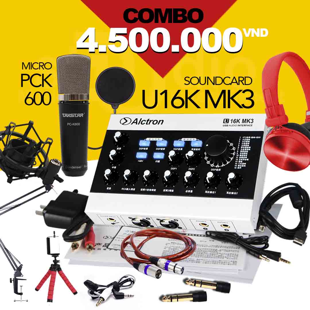 Combo tốt nhất từ Sound card livestream ALCTRON U16K MK3, hát thu âm karaoke tốt