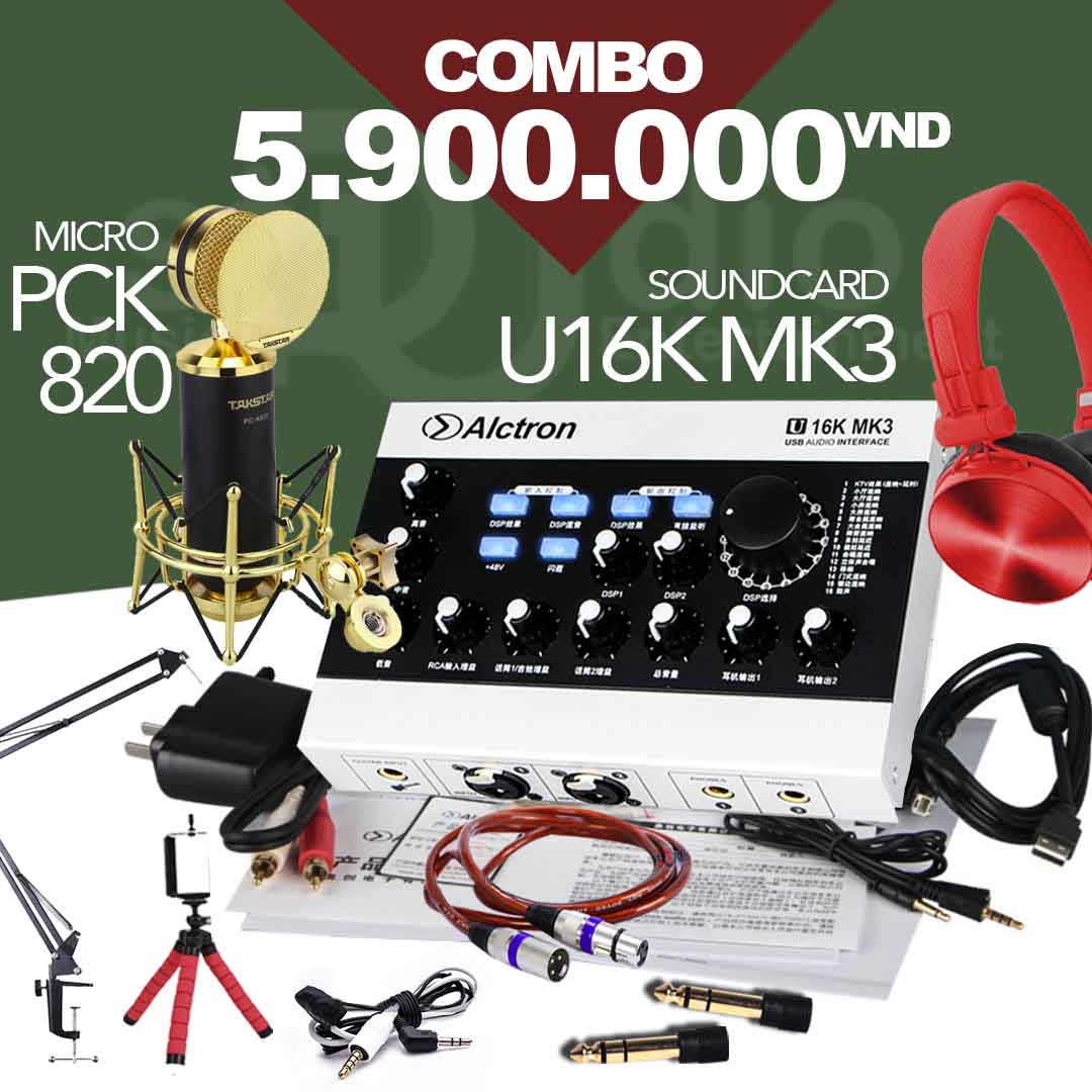Combo tốt nhất từ Sound card livestream ALCTRON U16K MK3, hát thu âm karaoke tốt