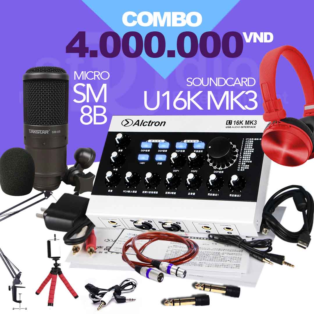 Combo tốt nhất từ Sound card livestream ALCTRON U16K MK3, hát thu âm karaoke tốt