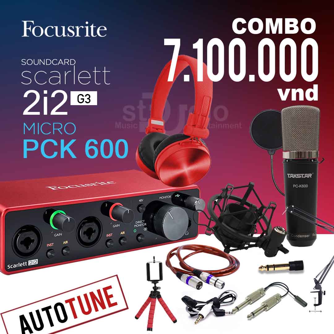 Combo tốt nhất từ Soundcard Focusrite Scarlett 2i2 3rd (Gen) - Thu âm studio 2 Mic