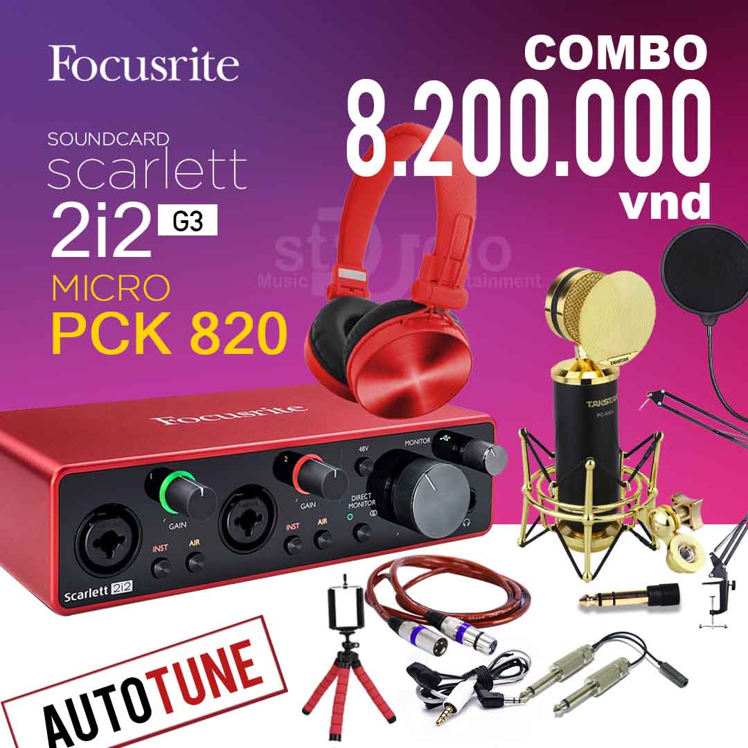 Combo tốt nhất từ Soundcard Focusrite Scarlett 2i2 3rd (Gen) - Thu âm studio 2 Mic