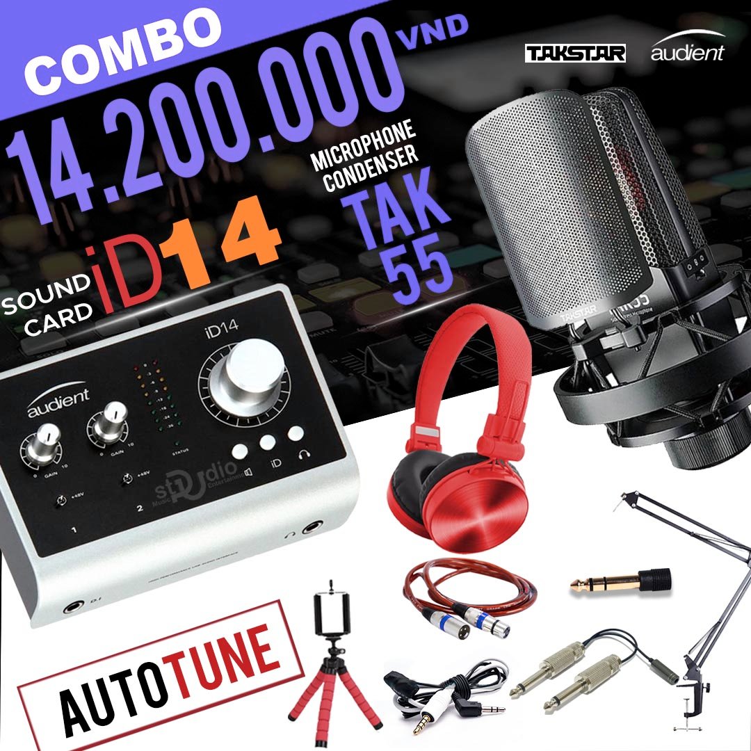 Combo tốt nhất từ Soundcard thu âm cao cấp Audieacnt iD14, thu âm Studio