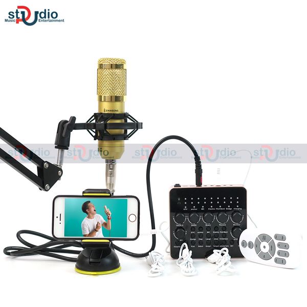 Bộ livestream Sound V10 (Blutooth) + Mic thu âm BM 900 Woaichang