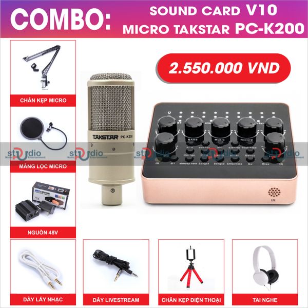 Micro livestream takstar PC K200 - dùng thu âm hát karaoke online chuyên nghiệp