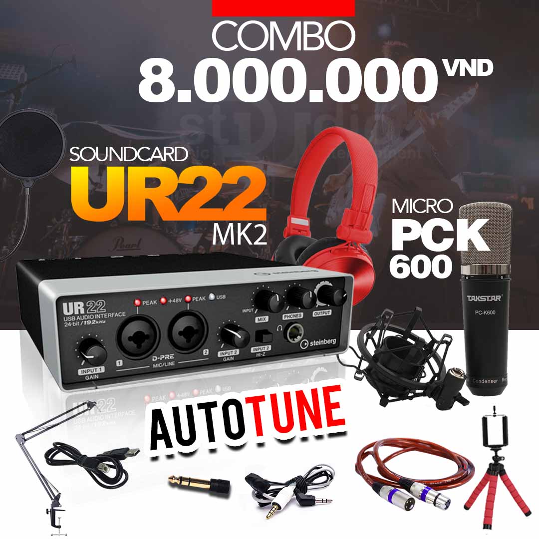 Combo tốt nhất từ Soundcard thu âm Steinberg UR22 MKII, sound thu âm