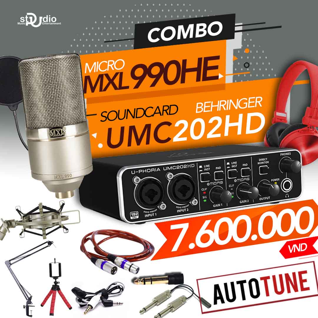 Combo tốt nhất từ Soundcard thu âm Behringer U-PHORIA UMC202HD