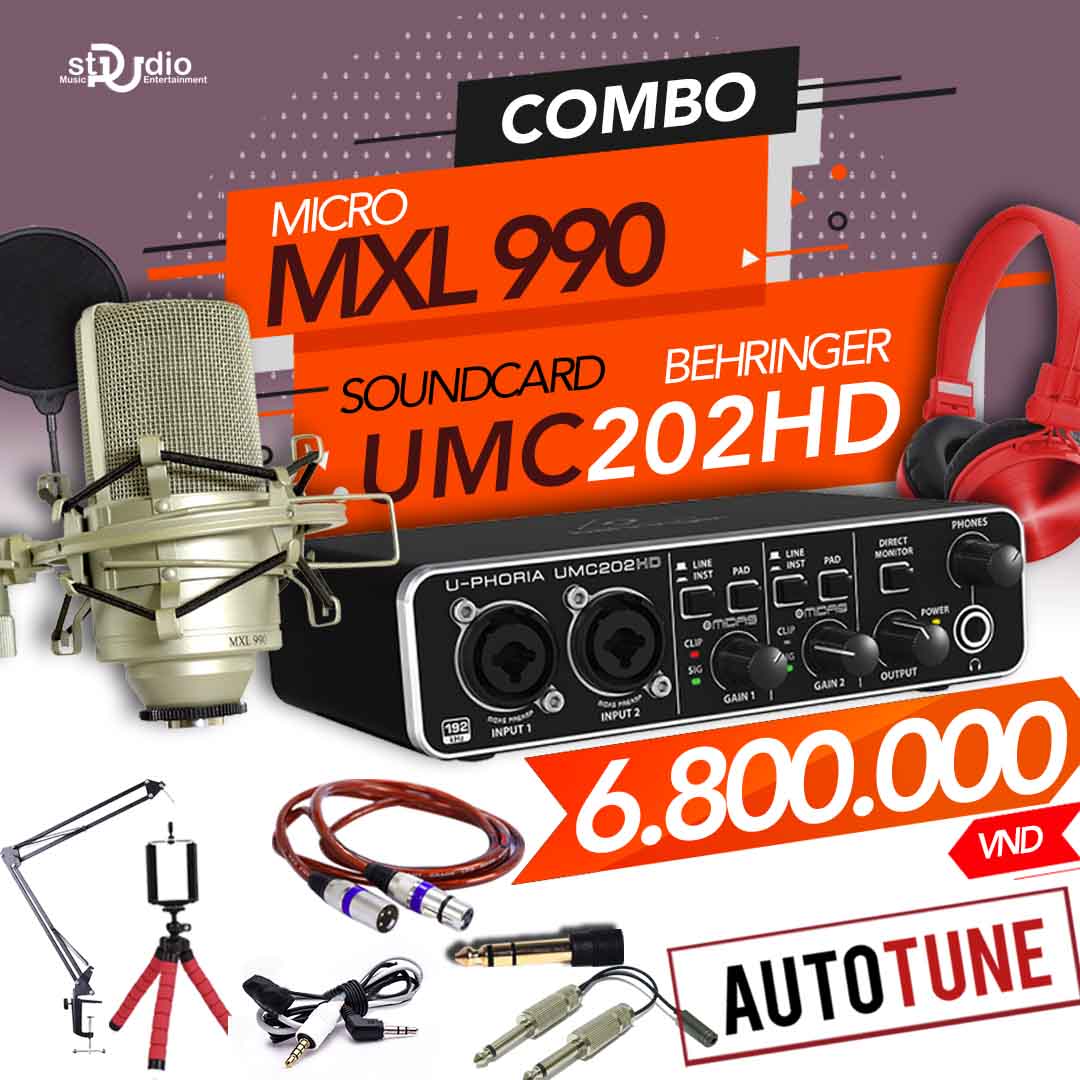 Combo tốt nhất từ Soundcard thu âm Behringer U-PHORIA UMC202HD