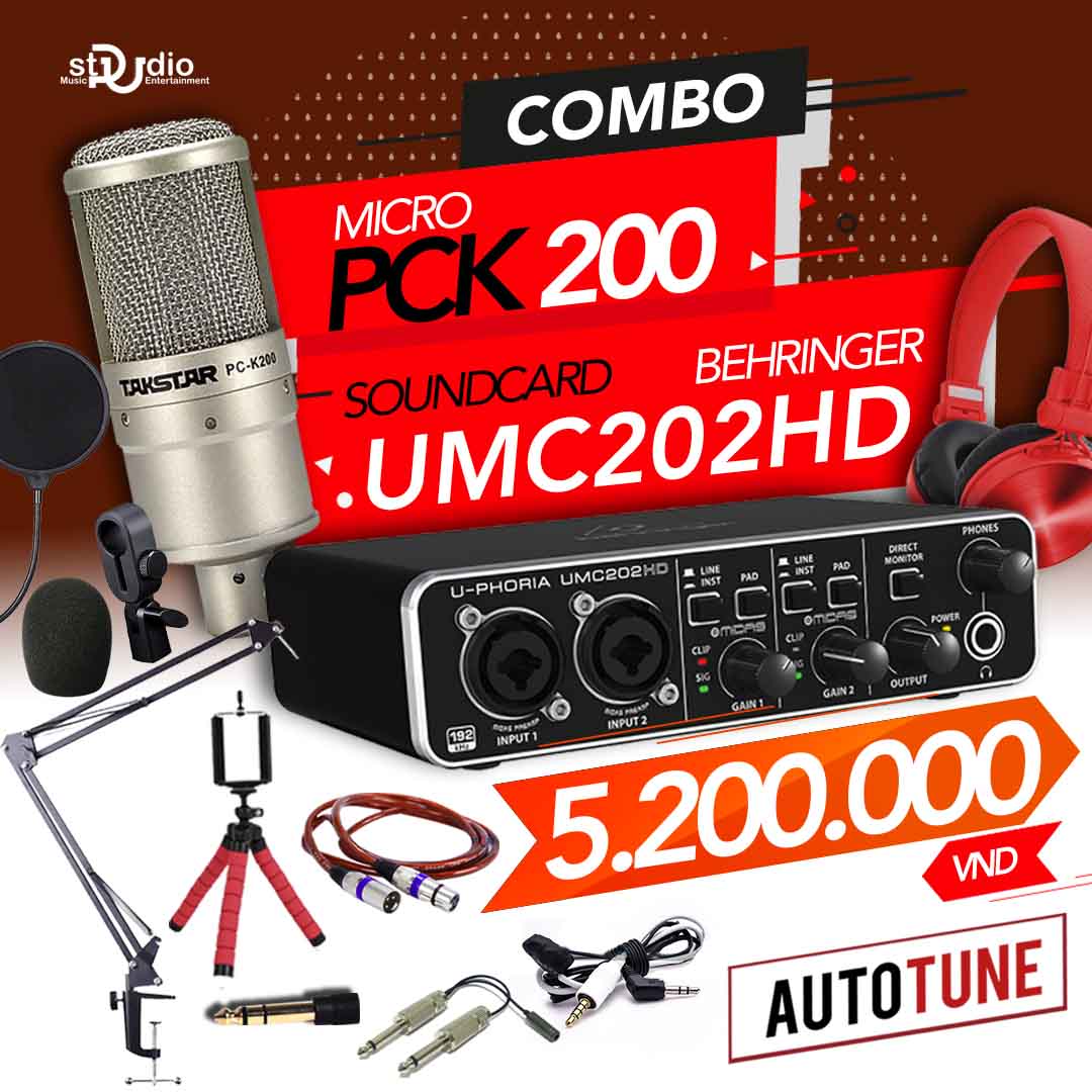 Combo tốt nhất từ Soundcard thu âm Behringer U-PHORIA UMC202HD