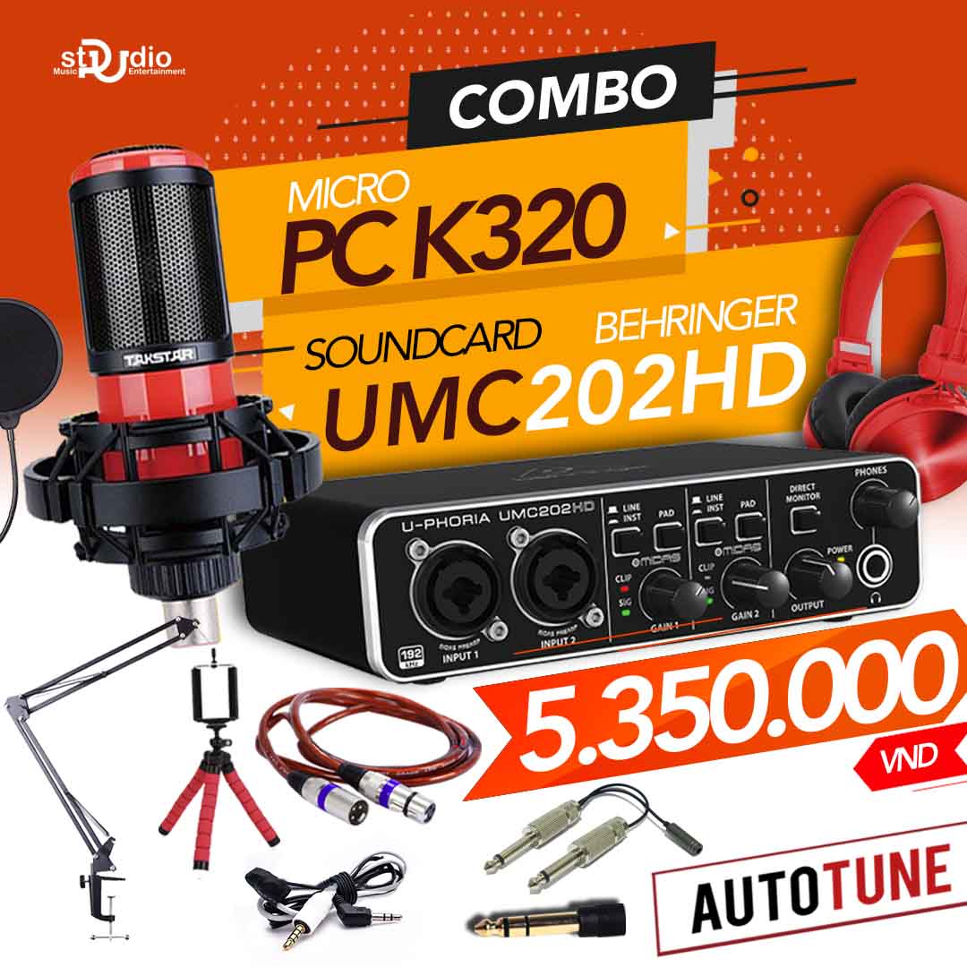 Combo tốt nhất từ Soundcard thu âm Behringer U-PHORIA UMC202HD