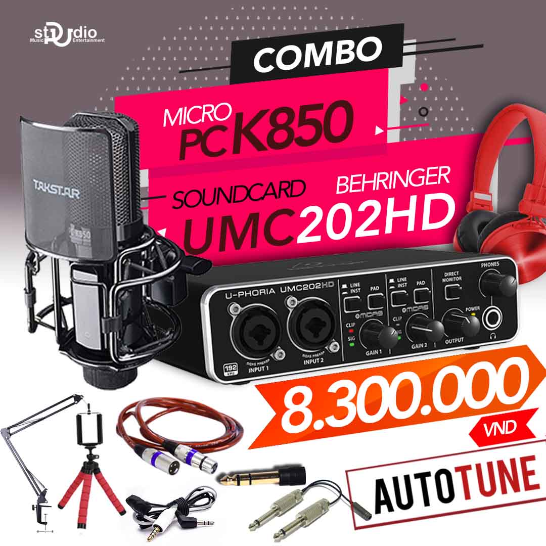 Combo tốt nhất từ Soundcard thu âm Behringer U-PHORIA UMC202HD