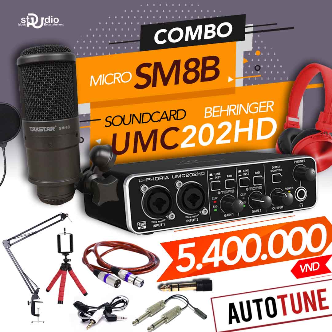 Combo tốt nhất từ Soundcard thu âm Behringer U-PHORIA UMC202HD
