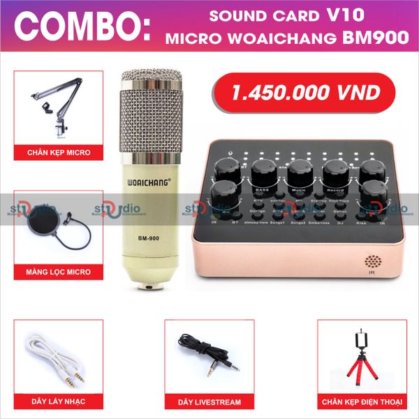 Micro Bm900 Woaichang - micro thu âm livestream giá rẻ karaoke online