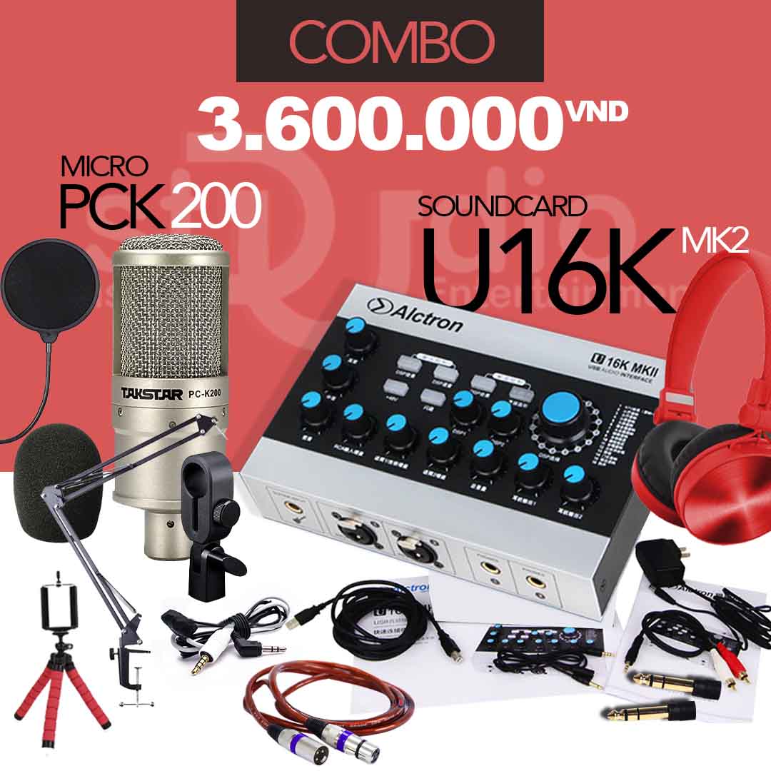 Combo tốt nhất từ Sound card livestream ALCTRON U16K MKII, bộ thu âm chuyên online