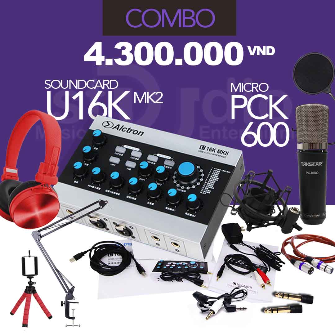 Combo tốt nhất từ Sound card livestream ALCTRON U16K MKII, bộ thu âm chuyên online