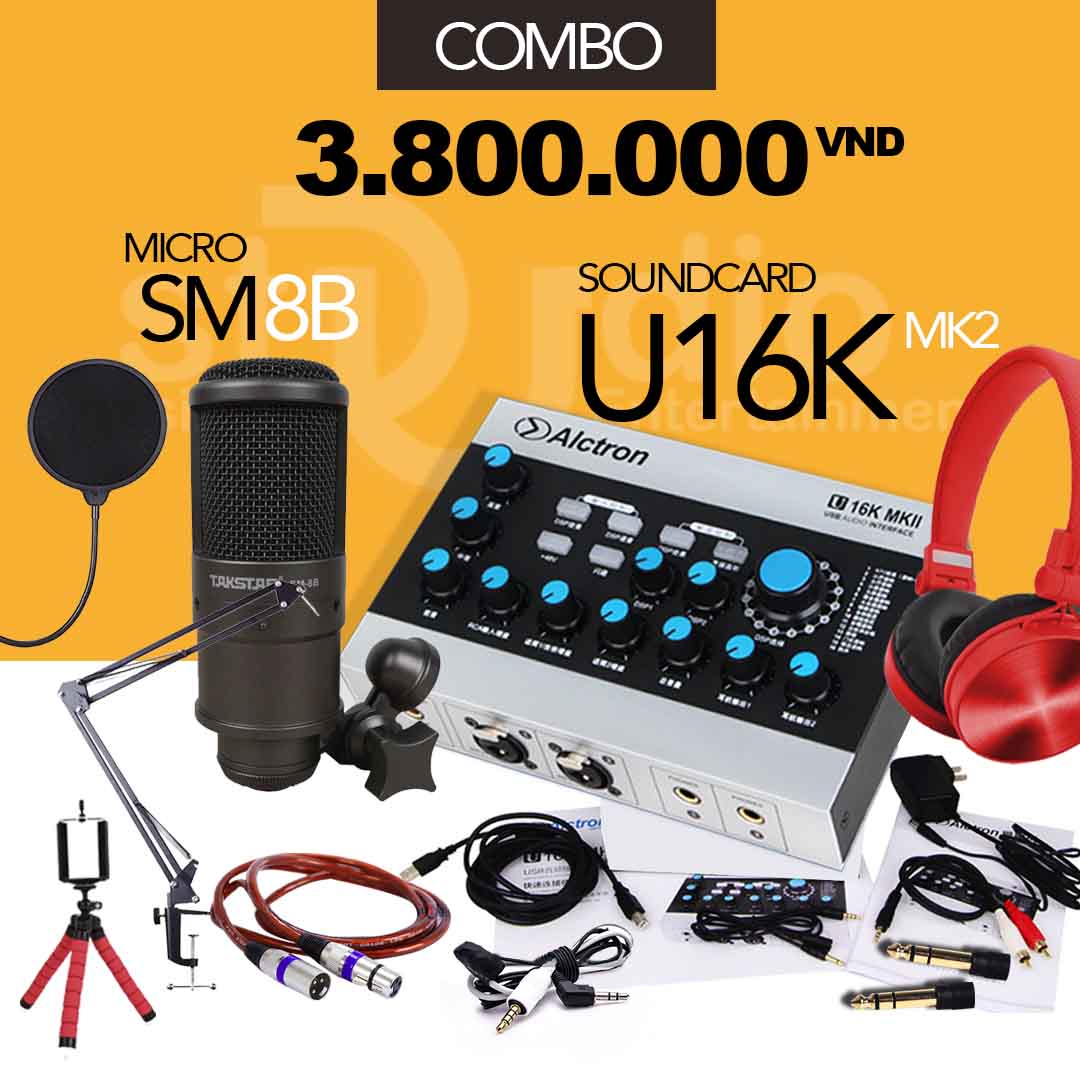 Combo tốt nhất từ Sound card livestream ALCTRON U16K MKII, bộ thu âm chuyên online