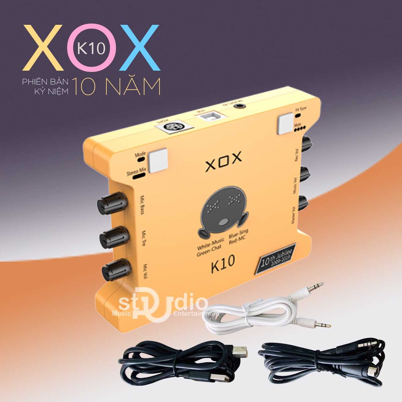 サウンドカード Soundcard XOX K10 10th とマイクAT100 Combo hát Live Soundcard XOX K10(10th) + Mic iSK AT100