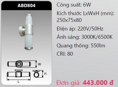 đèn led gắn tường - gắn vách trang trí duhal abd804 6w – Duhal led ...
