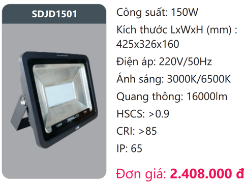 ĐÈN PHA LED 150W DUHAL SDJD150 / SDJD 150 / DJD1501 / DJD 1501 ...