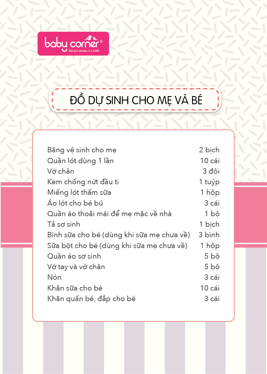 List Vật Phẩm Dự Sinh Cho Mẹ