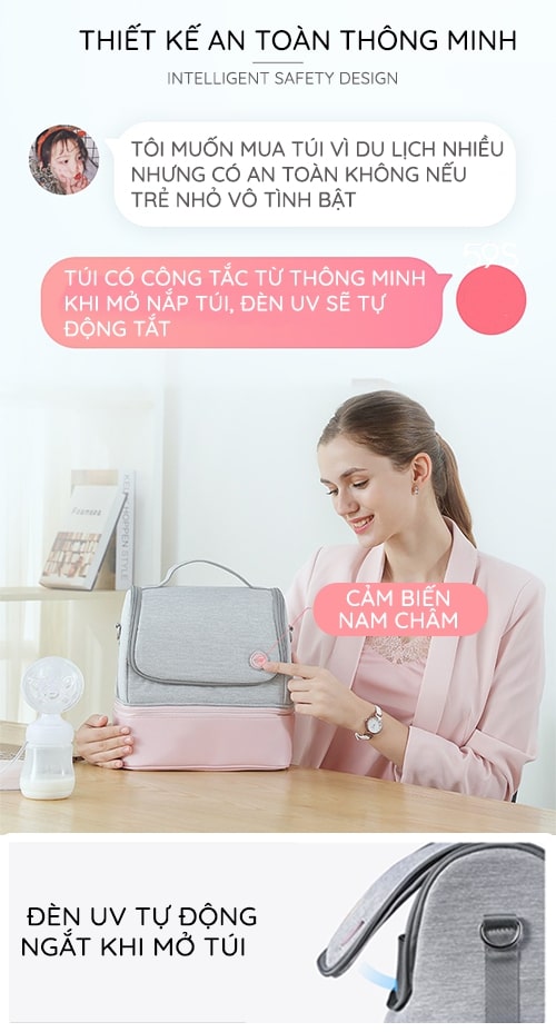 TÚI TIỆT TRÙNG MOMMY LED UVC 59S P14