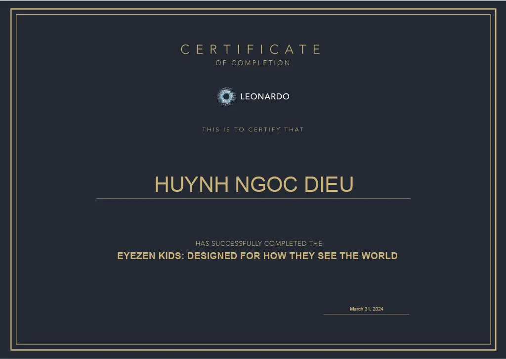Eyezen Kids Certificate