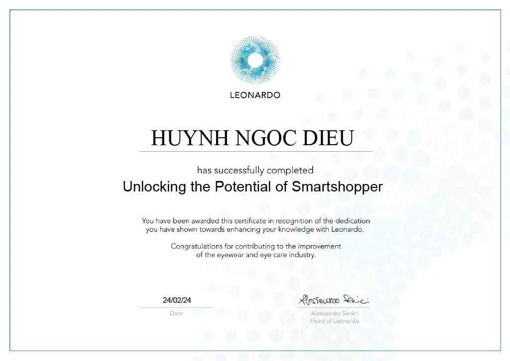 SmartShopper Certificate