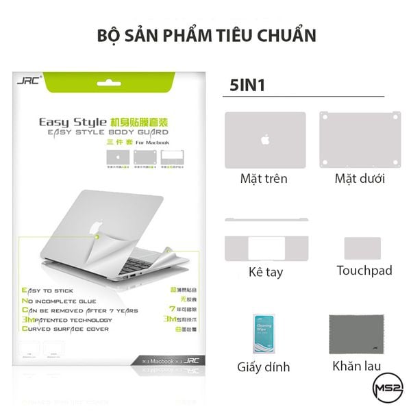 Bộ dán Full Macbook cao cấp JRC 5in1