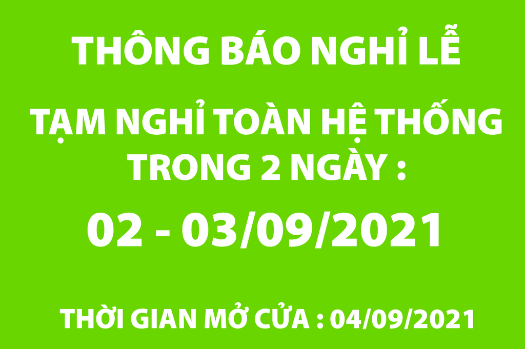 THÔNG BÁO NGHỈ LỄ QUỐC KHÁNH 2/9/2021 - Cháo dinh dưỡng ...