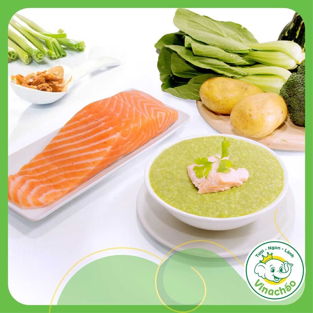 Công Thức Cháo Cá Hồi Bổ Não Bộ Cho Bé