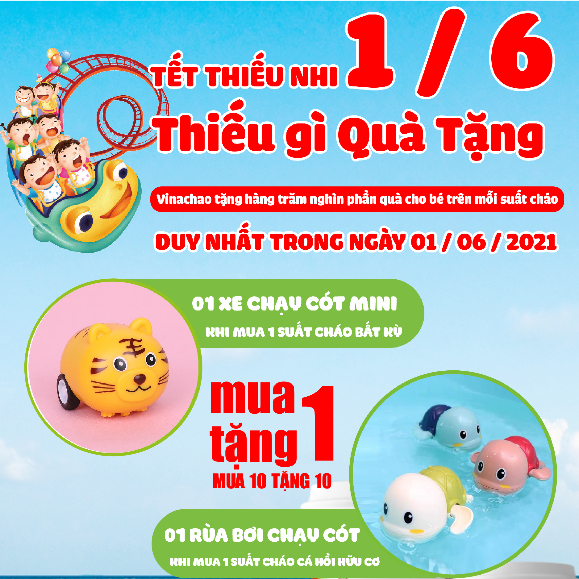 THẾ GIỚI QUÀ TẶNG 1/6 CHO BÉ TỪ VINACHAO