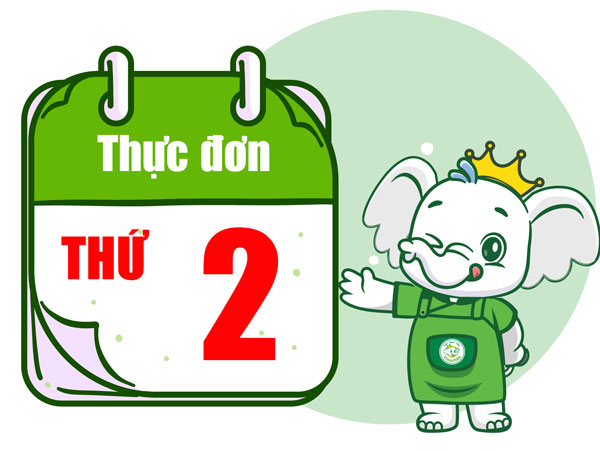 Thực đơn cháo dinh dưỡng hàng tuần - thứ 2