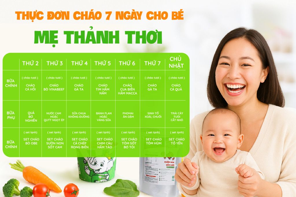 combo cháo ăn dặm 5 món