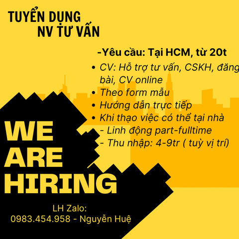 Việc làm thêm parttime ngoài giờ hành chính tại HCM