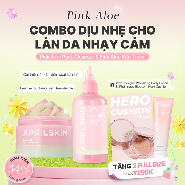 Set Pink Aloe – Bộ đôi chăm sóc dịu nhẹ cho da nhạy cảm.