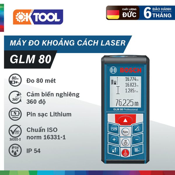Máy đo khoảng cách laser Bosch GLM 80