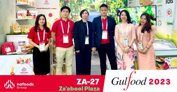 Trái cây sấy dẻo Nafoods trưng bày tại hội chợ Gulfood Dubai 2023