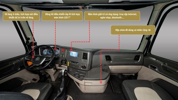 nội thất đầu kéo howo max