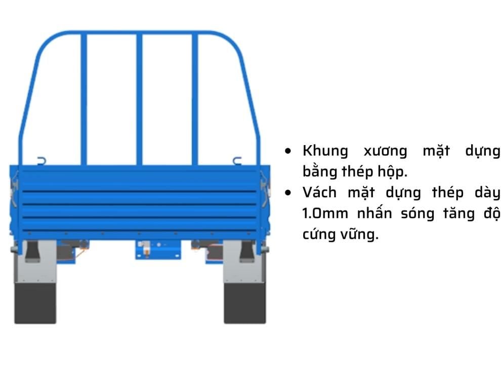 kết cấu thùng lửng thaco frontier tf220