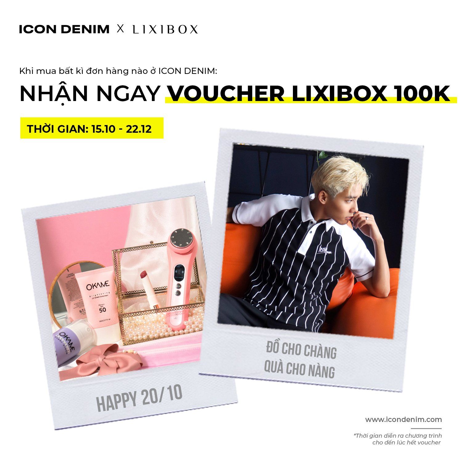 Tặng Voucher 100K Cho Mỗi Đơn Hàng | ICON DENIM X Lixibox