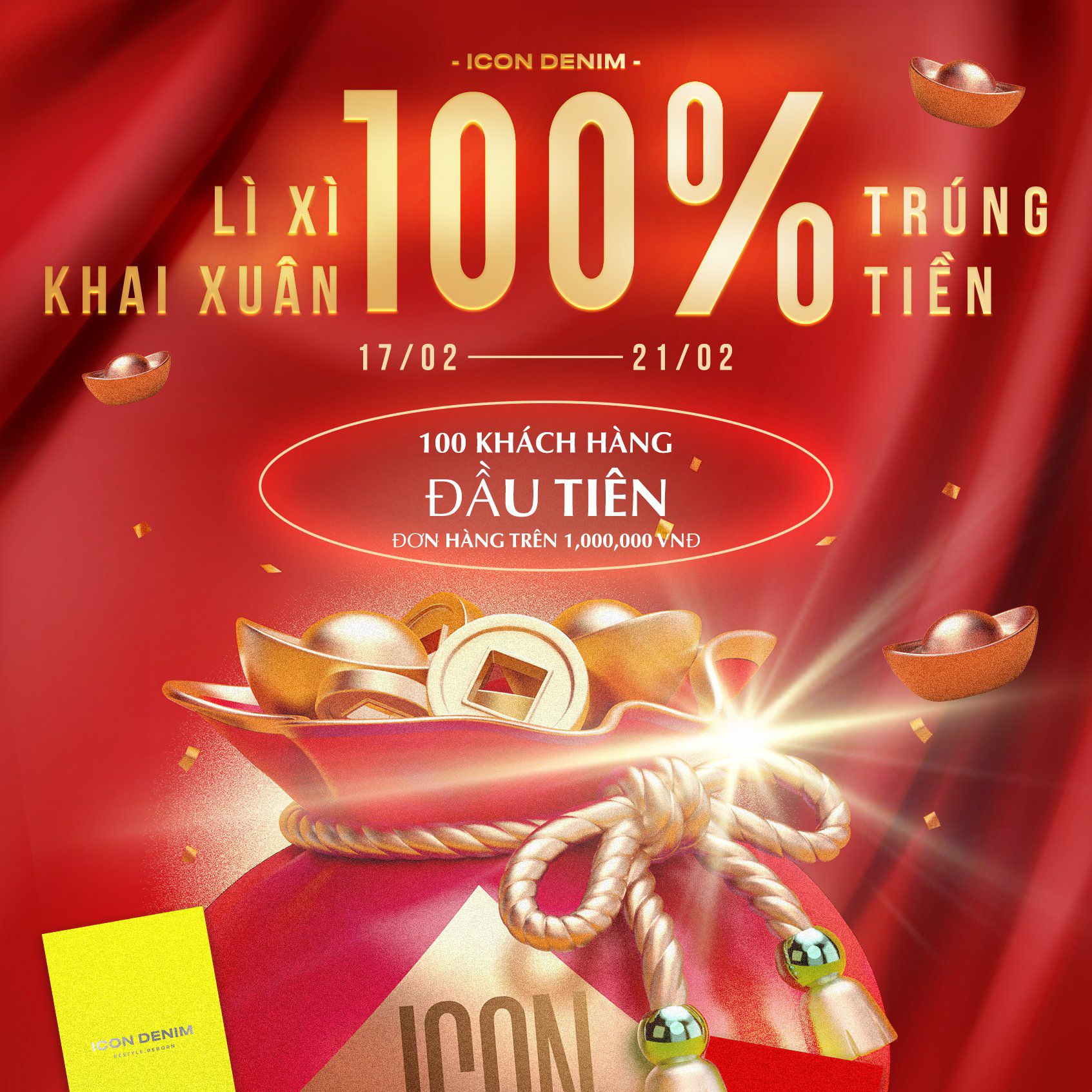 Lì Xì Đầu Năm Dành Cho 300 Vị Khách Đầu Tiên Trên Toàn Hệ Thống Cửa Hàng